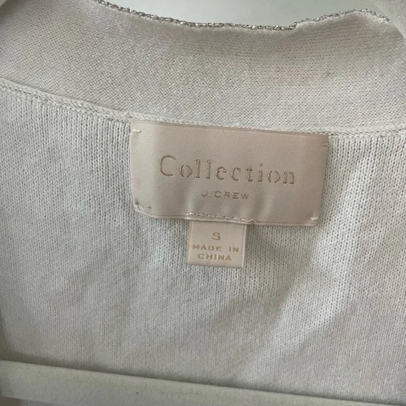 J. Crew Collection higher end line, silver long cardigan sweater, small like new - Picture 4 of 8